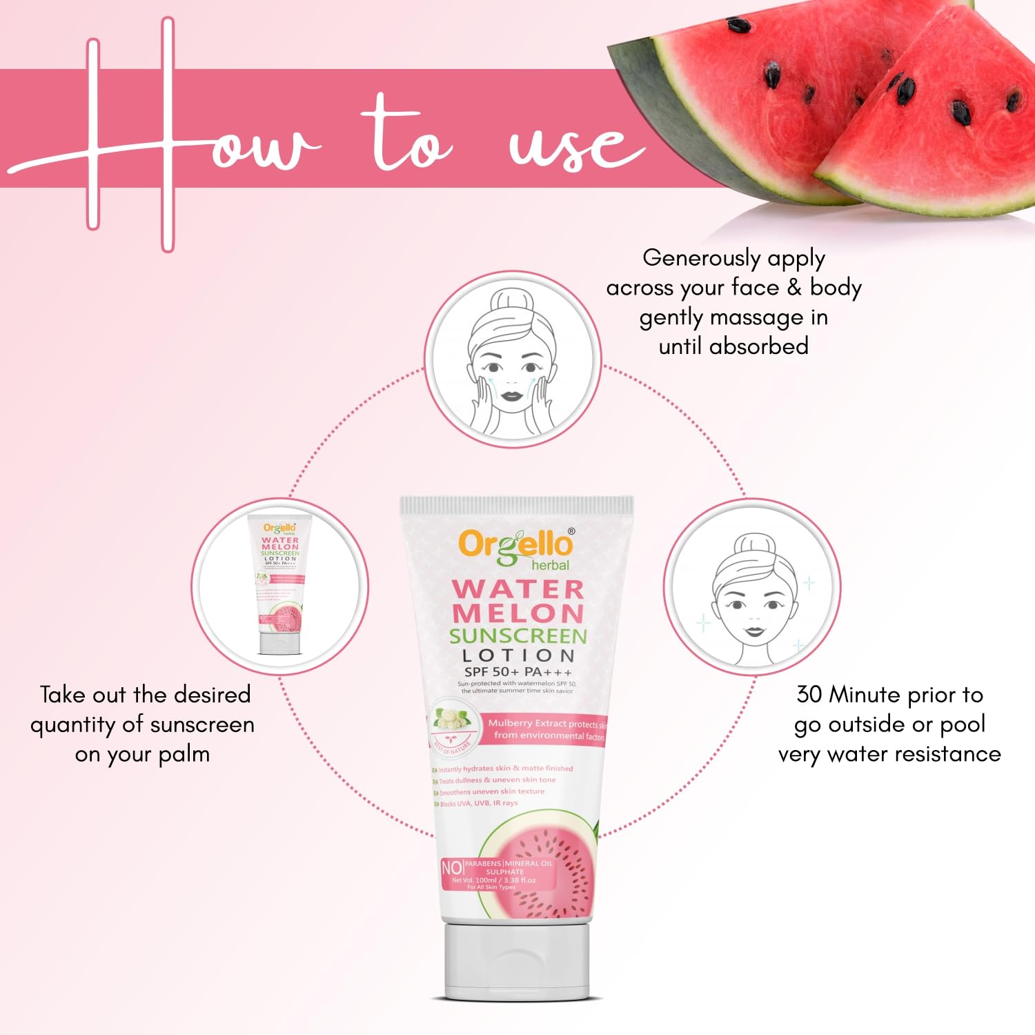 Water melon sunscreen lotion